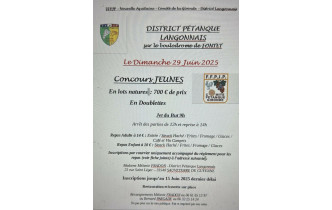 CONCOURS DOUBLETTES JEUNES DIMANCHE 29 JUIN DISTRICT LANGONNAIS SUR LE TERRAIN DE FONTET